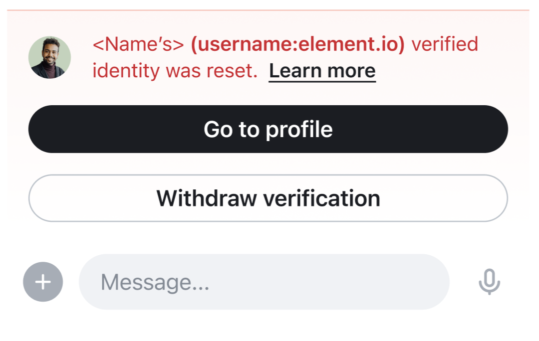 Verified identity reset