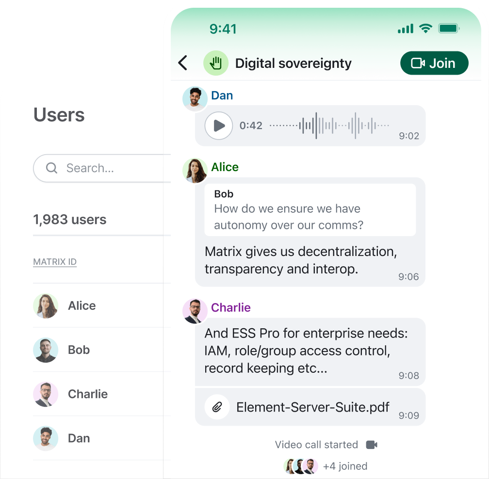 Element Pro app and Element Server Suite admin dashboard